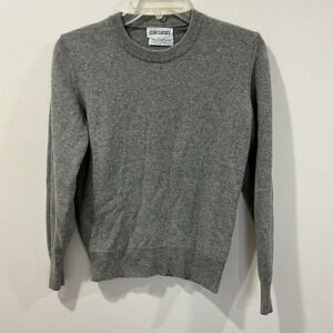Vintage 80s Club Classics 100% Cashmere Knit Sweater Gray Women's M Old Money